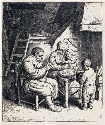 ADRIAEN VAN OSTADE Collection of 16 etchings.